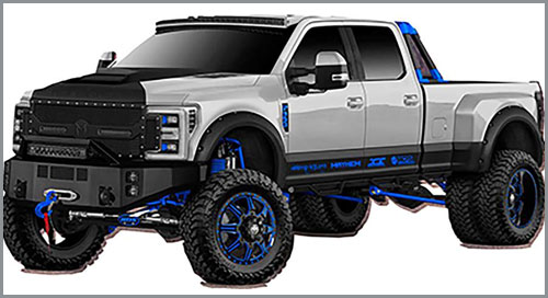Render de acessórios automóveis customizados desenvolvidos a partir de digitalização 3D num Ford F-Series