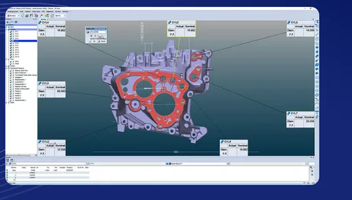 Interface do software Metrologic Planner X4 para inspeção CMM