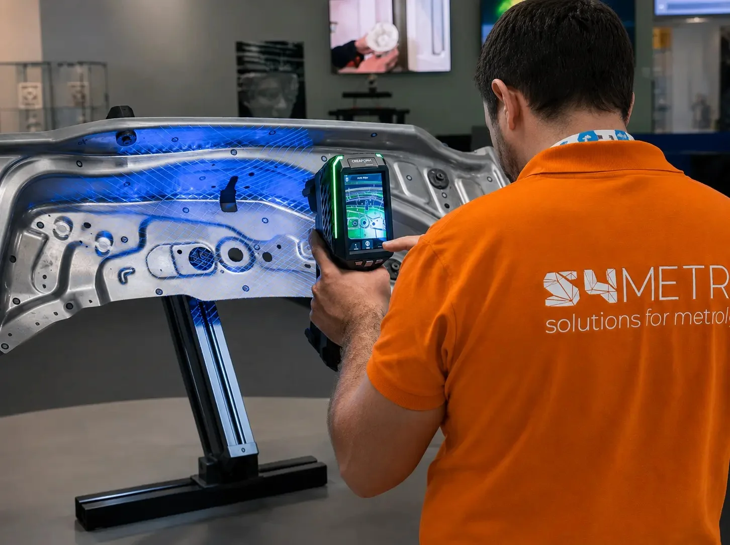 Processo de digitalização 3D industrial com scanner portátil