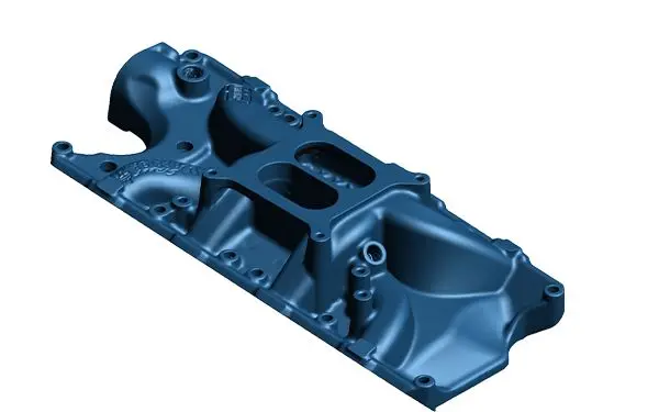Modelo CAD 3D de uma peça mecânica digitalizada para arquivo digital