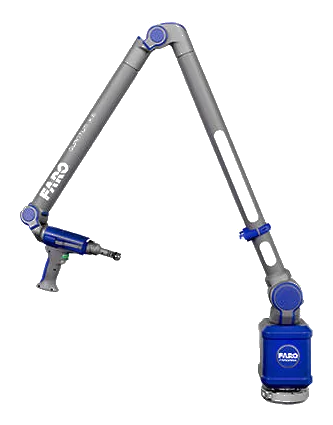 Sistema híbrido Super 6DoF TrackArm de FARO con laser tracker y brazo de medición